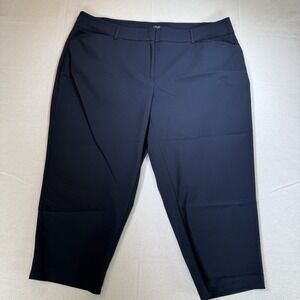 Women's 18W Crop Capri Straight Mid Rise Stretch Black Cotton Poly Apt 9 Torie